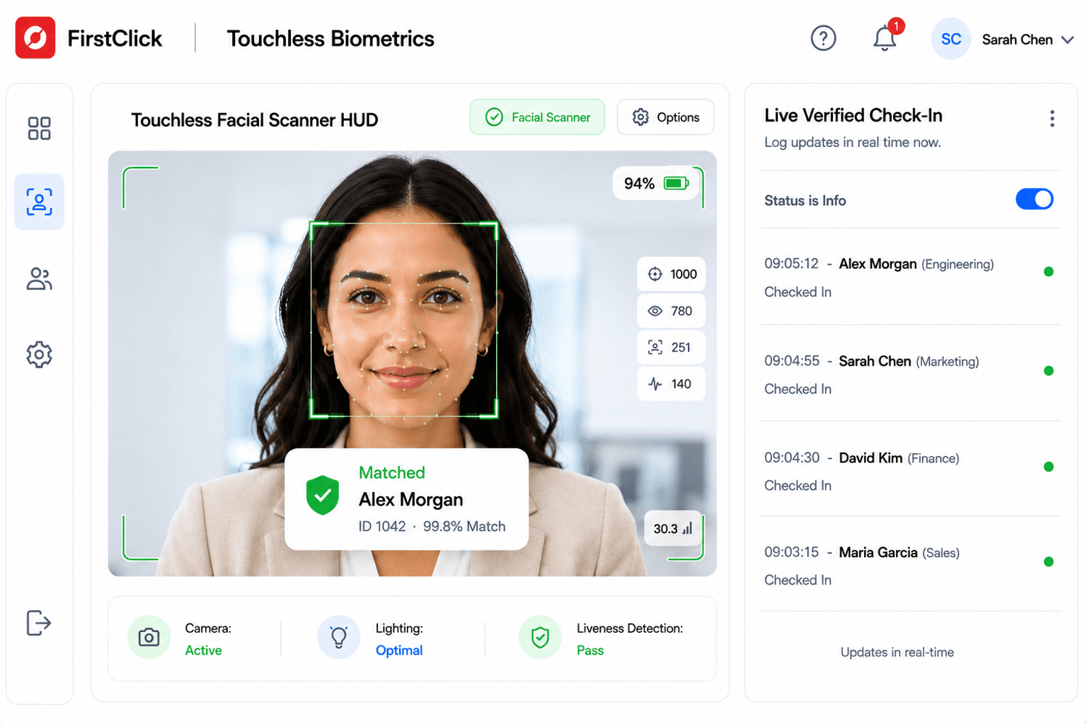 First Click Touchless Biometric & Facial Access Control